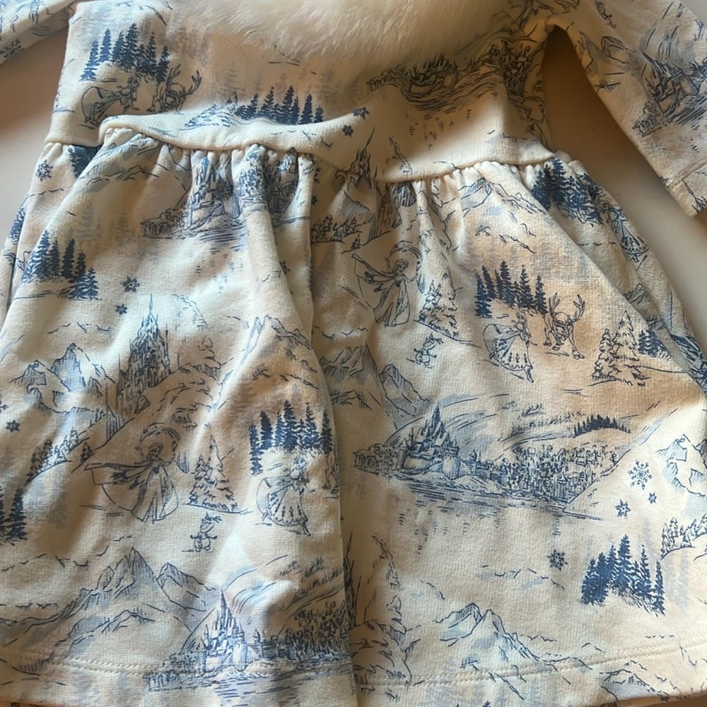 Janie and Jack Frozen fur trimmed dress - Picture 4 of 5